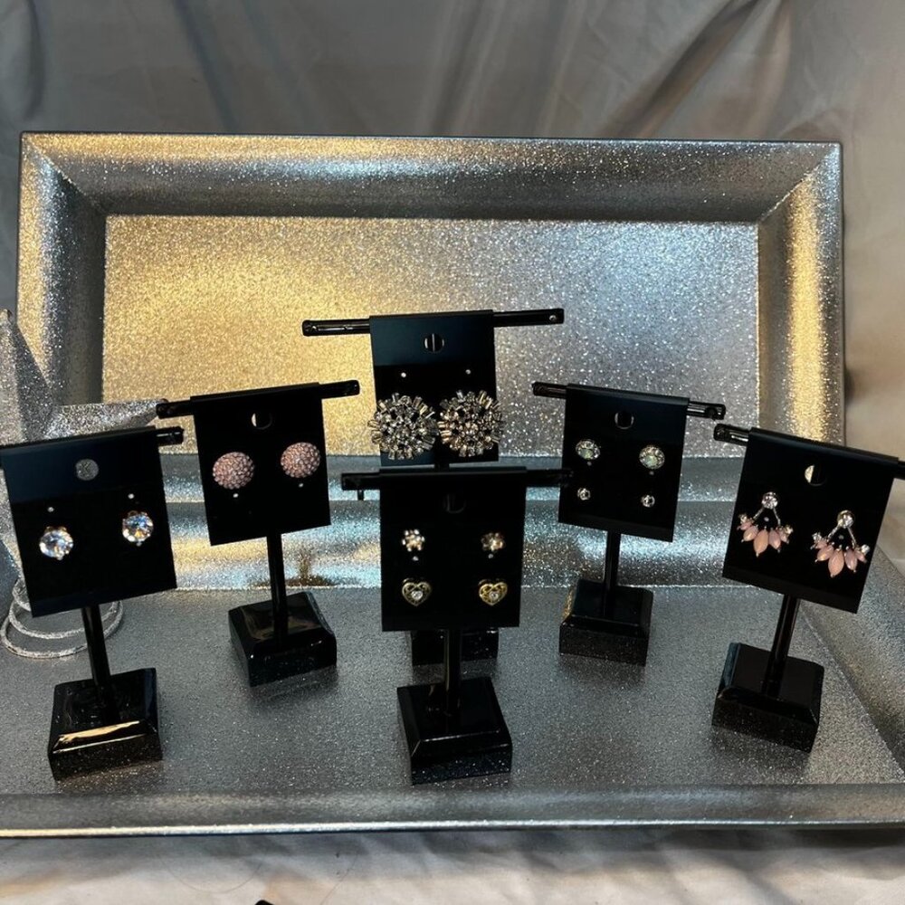 Pick 3 Earring Bundle, Silver & Pink Mixed Stud Sets